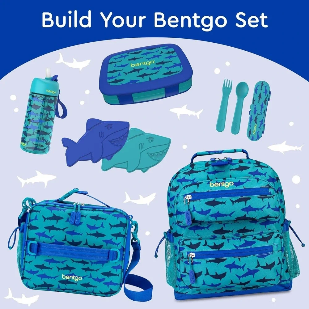 Bentgo Kids Leak-Proof, Bento-Style Shark Lunch Box, PFAS & Bpa-Free
